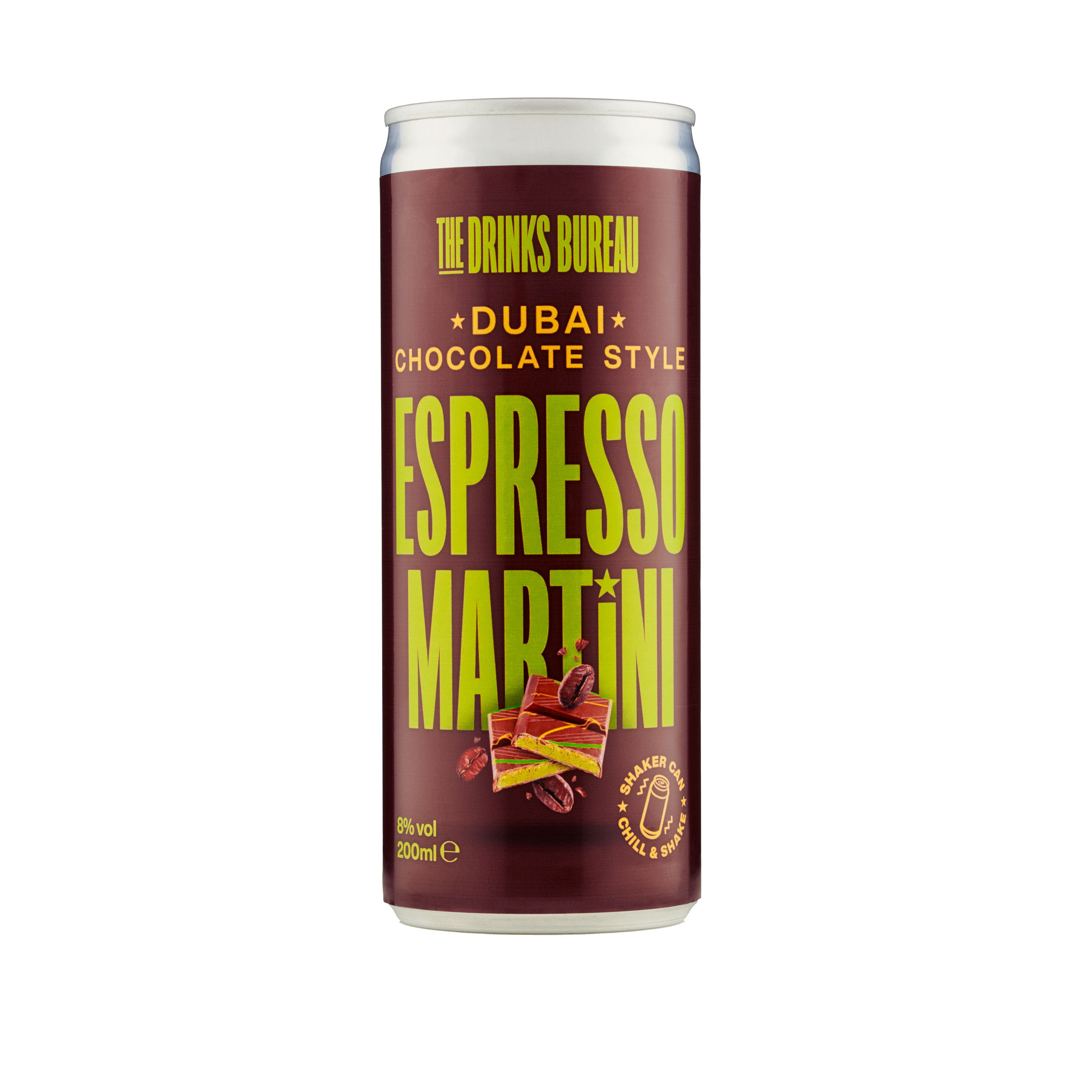 Dubai Chocolate Style Espresso Martini Cocktail in a can. 