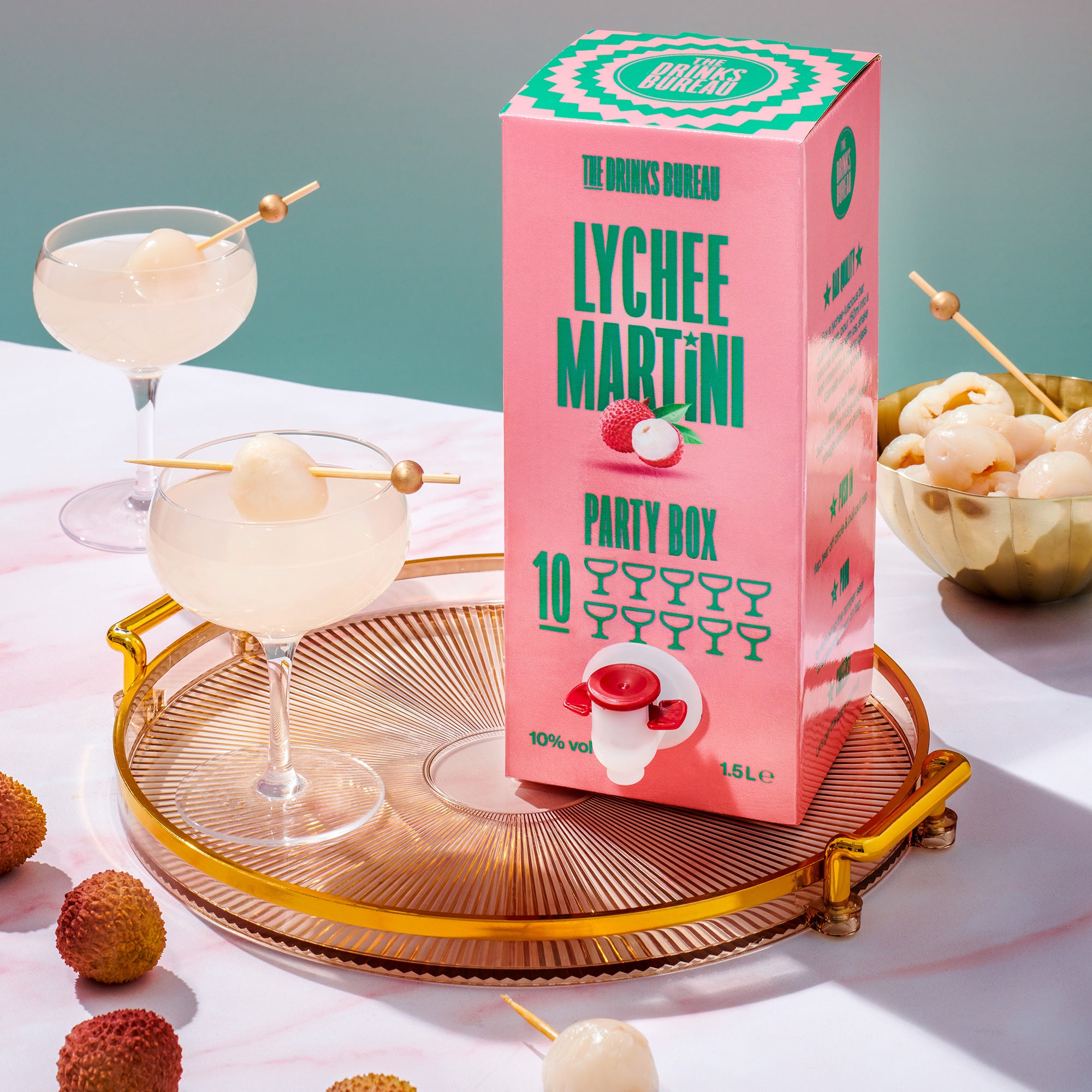 The Drinks Bureau Lychee Martini Cocktail Party Box
